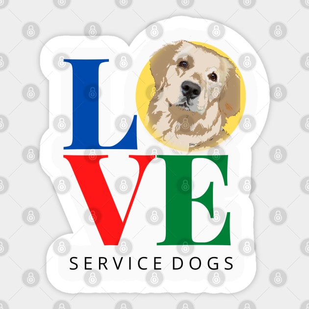 Love Service Dogs Light Sticker by B C Designs